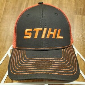 Stihl Hat Cap Snapback Adult Orange Mesh Gray Official Apparel Outdoor New